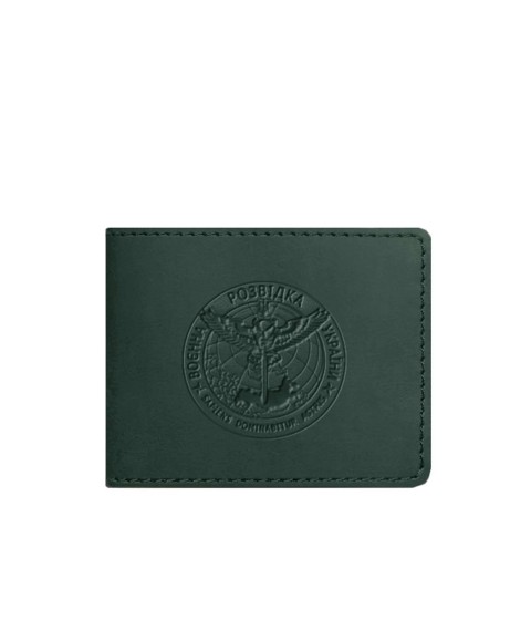 Leather cover for the ID card of the Main Intelligence Directorate (GUR) green Crazy Horse