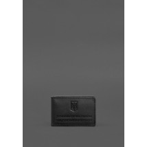 Кожаная обложка на удостоверение ДСНС з карманом черная