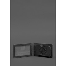 Кожаная обложка на удостоверение ДСНС з карманом черная