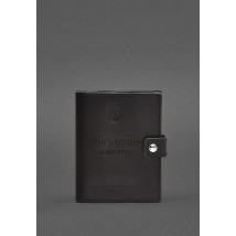 Шкіряна обкладинка-портмоне для військового квитка з кишенею для жетона 15.1 Чорна