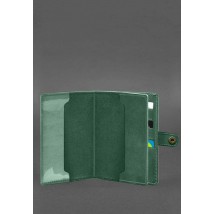 Шкіряна обкладинка-портмоне для військового квитка 15.0 зелена Crazy Horse