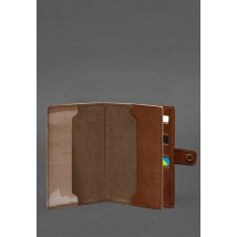 Шкіряна обкладинка-портмоне для військового квитка 15.0 світло-коричнева Crazy Horse