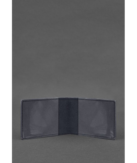 Leather cover for Marine Guard ID, dark blue Crazy Horse