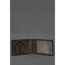 Leather cover for the State Tax Service ID card, dark brown