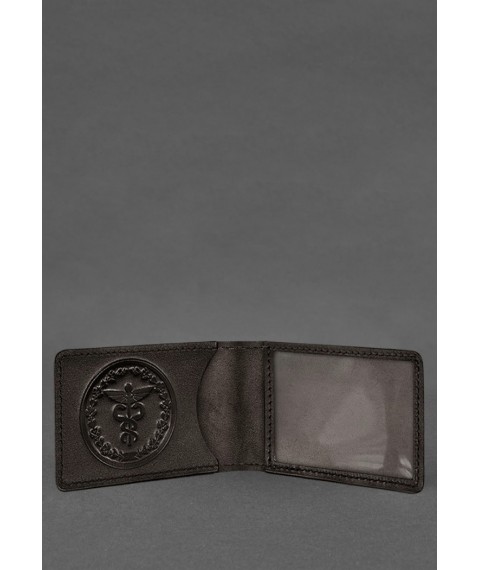 Leather cover for the State Tax Service ID card, dark brown