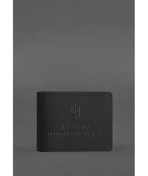 Leather cover for State Tax Service ID card, black Crazy Horse