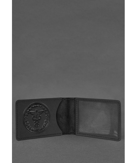 Leather cover for State Tax Service ID card, black Crazy Horse