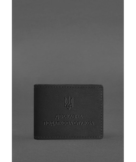 Leather cover for the ID of the State Tax Service Black