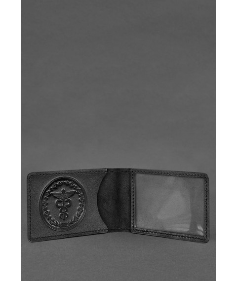 Leather cover for the ID of the State Tax Service Black