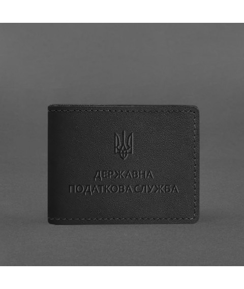 Leather cover for the ID of the State Tax Service Black
