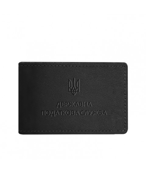 Leather cover for the ID of the State Tax Service Black