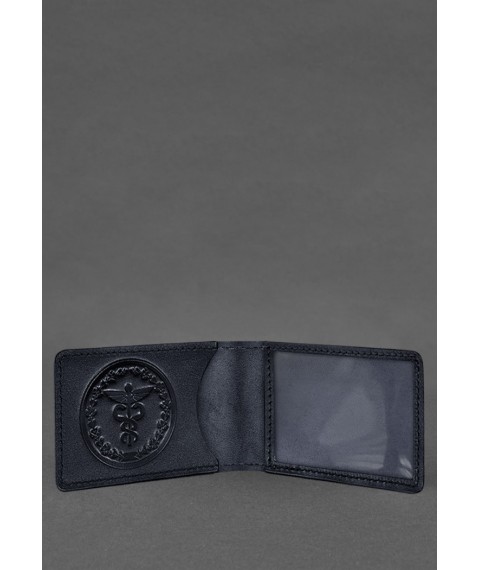 Leather cover for the ID of the State Tax Service, dark blue