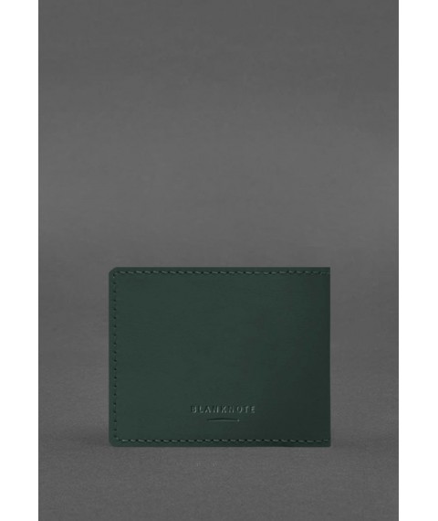 Leather cover for journalist's ID green Crazy Horse
