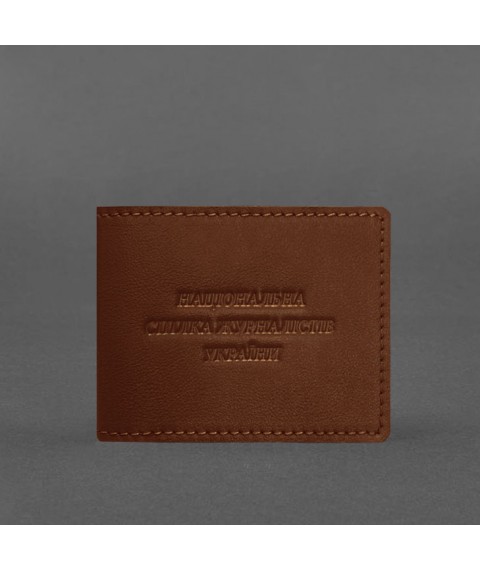 Leather cover for journalist's ID, light brown
