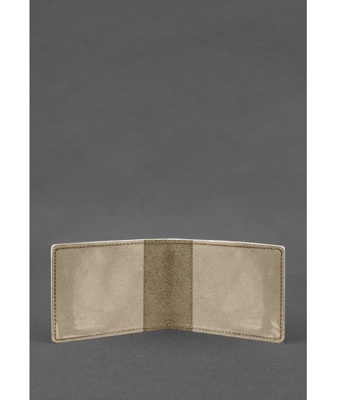Leather cover for journalist's ID, light beige