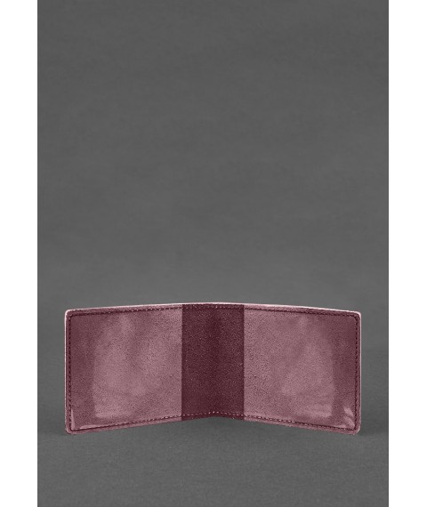 Leather cover for journalist ID burgundy Crazy Horse