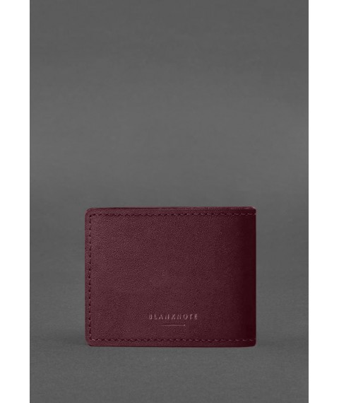 Leather cover for journalist ID burgundy Crazy Horse