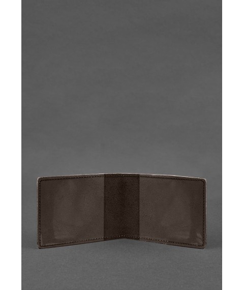 Leather cover for journalist's ID, dark brown