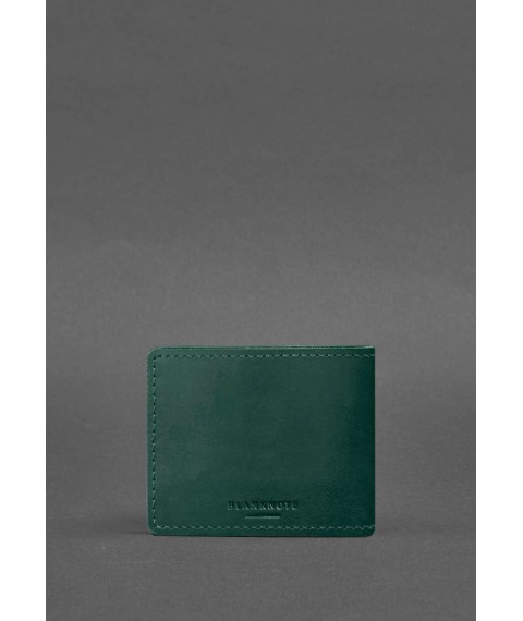 Leather cover for ID card of the Ministry of Defense green Crazy Horse