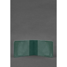 Leather cover for ID card of the Ministry of Defense green Crazy Horse