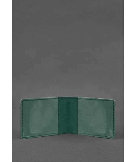 Leather cover for ID card of the Ministry of Defense green Crazy Horse