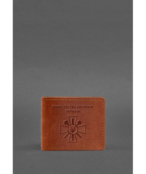 Leather cover for Ministry of Defense ID card light brown Crazy Horse
