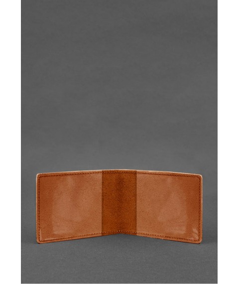 Leather cover for journalist's ID, light brown