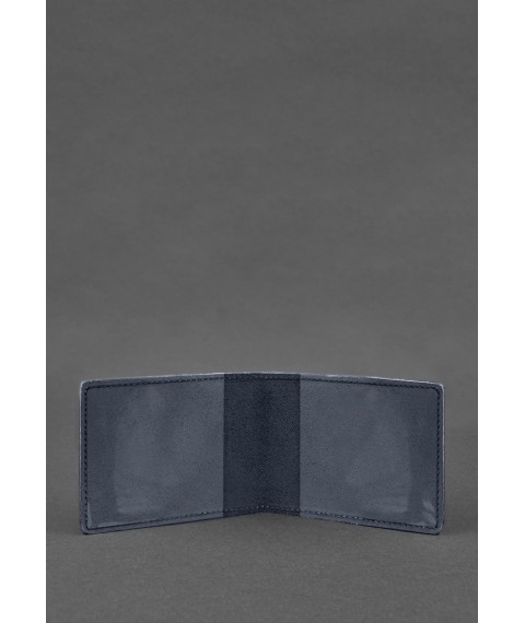 Leather cover for journalist's ID, dark blue