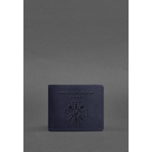 Leather cover for Ministry of Defense identification card dark blue Crazy Horse