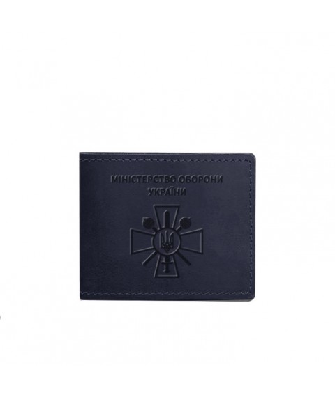 Leather cover for Ministry of Defense identification card dark blue Crazy Horse