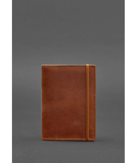 Leather passport cover 2.0 light brown Crazy Horse