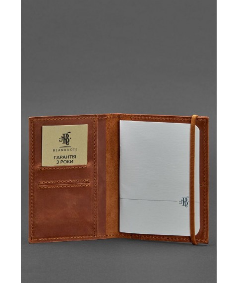 Leather passport cover 2.0 light brown Crazy Horse