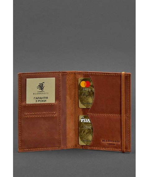 Leather passport cover 2.0 light brown Crazy Horse