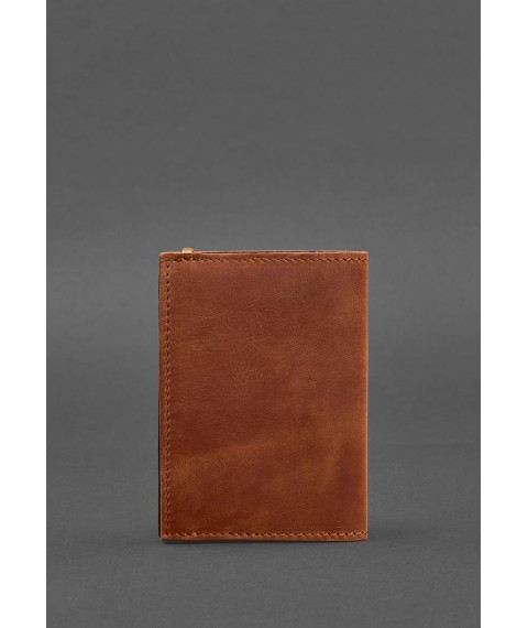 Leather passport cover 2.0 light brown Crazy Horse