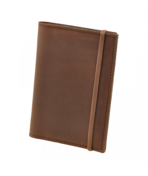 Leather passport cover 2.0 dark brown Crazy Horse