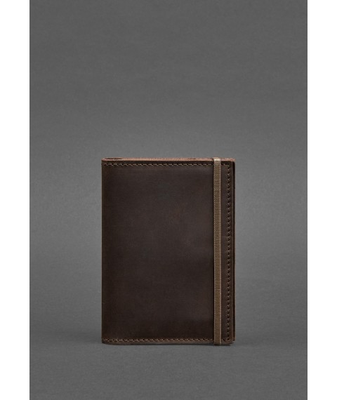 Leather passport cover 2.0 dark brown Crazy Horse