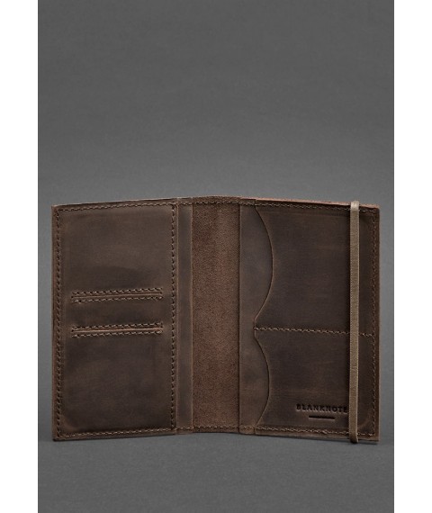 Leather passport cover 2.0 dark brown Crazy Horse