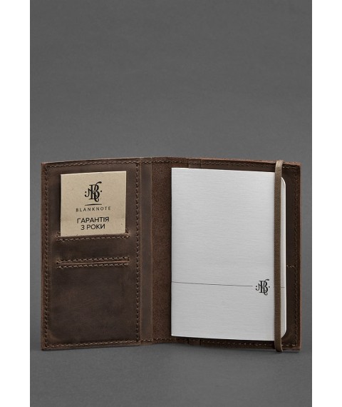 Leather passport cover 2.0 dark brown Crazy Horse