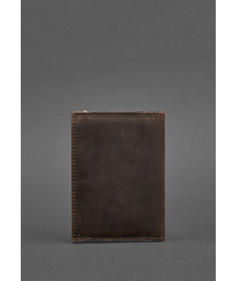 Leather passport cover 2.0 dark brown Crazy Horse