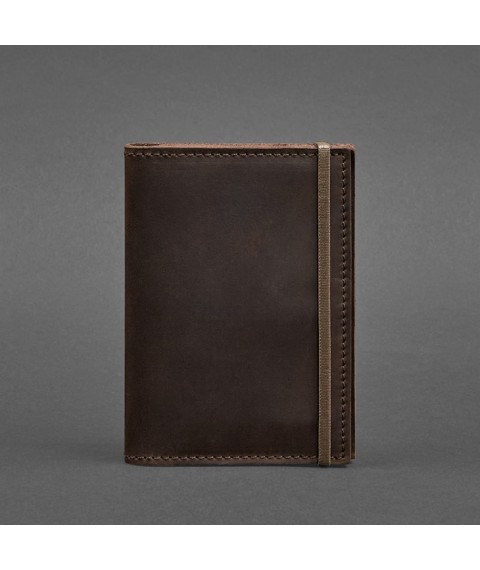 Leather passport cover 2.0 dark brown Crazy Horse