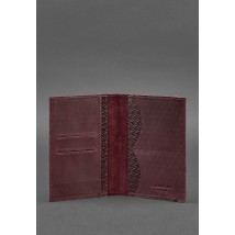 Leather passport cover 2.0 burgundy Carbon