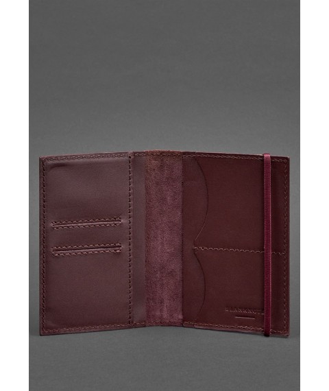 Leather passport cover 2.0 burgundy Crust