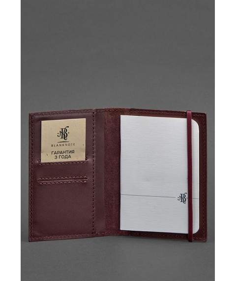 Leather passport cover 2.0 burgundy Crust