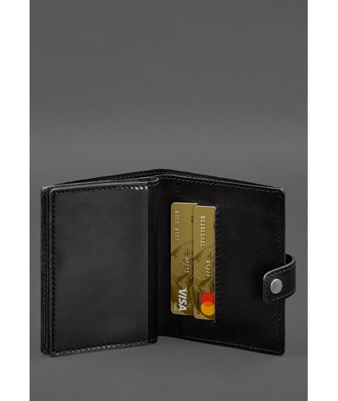 Leather wallet cover for a reserve officer's military ID (narrow document) Black