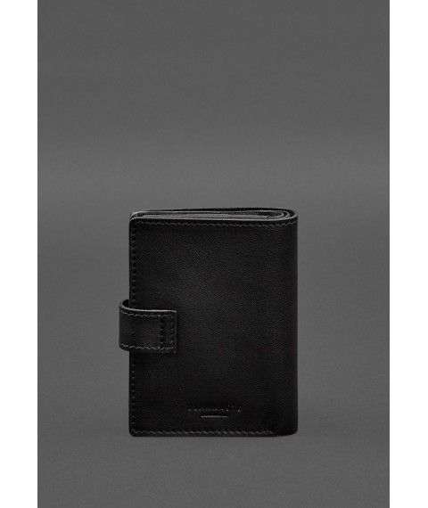 Leather wallet cover for a reserve officer's military ID (narrow document) Black