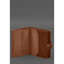 Leather wallet-cover for a reserve officer's military ID (narrow document) Light brown