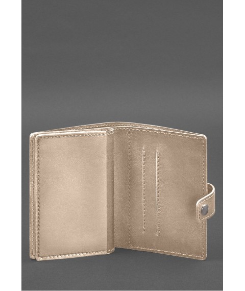 Leather wallet cover for a reserve officer's military ID (narrow document) Light beige