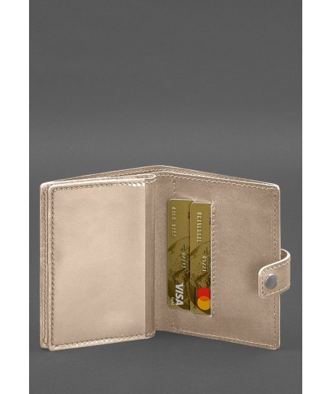 Leather wallet cover for a reserve officer's military ID (narrow document) Light beige