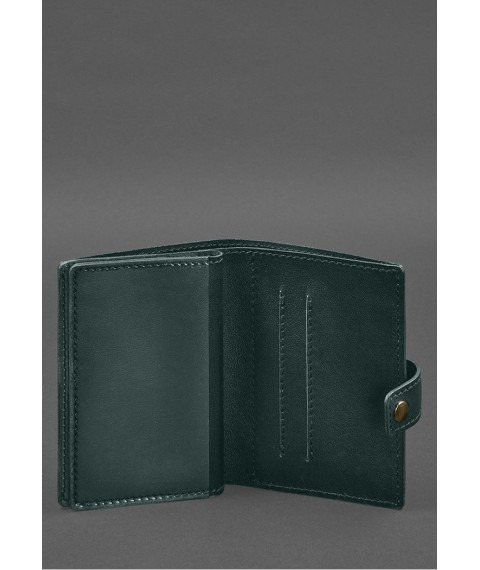 Leather wallet cover for a reserve officer's military ID (narrow document) Green