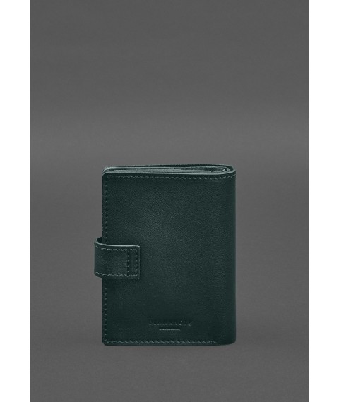 Leather wallet cover for a reserve officer's military ID (narrow document) Green
